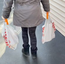 Load image into Gallery viewer, A person is walking and using the handles in each hand to carry bags

