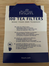 Load image into Gallery viewer, Back of box says 100 Tea Filters - Make your own teabags! and gives additional information
