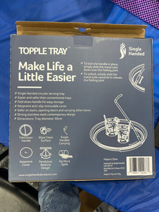 Back of the box, which says "make life a little easier" and gives instructions about how to lock the handle in place and then unlock it, as well as other descriptions of the device.