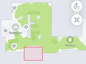 A map of the space that the Roomba covers.